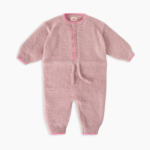 7AM Enfant Boxy Long Sleeved Jumpsuit - Ash Rose, 3-6 M