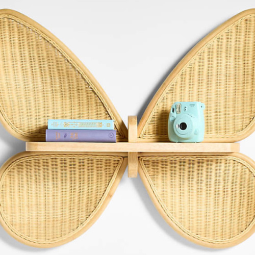 Large Wicker Butterfly Shelf