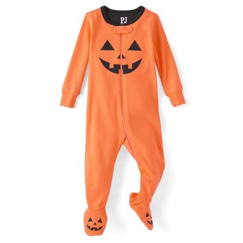 The Children's Place Baby and Toddler, Halloween Pumpkin Pajamas, Cotton
