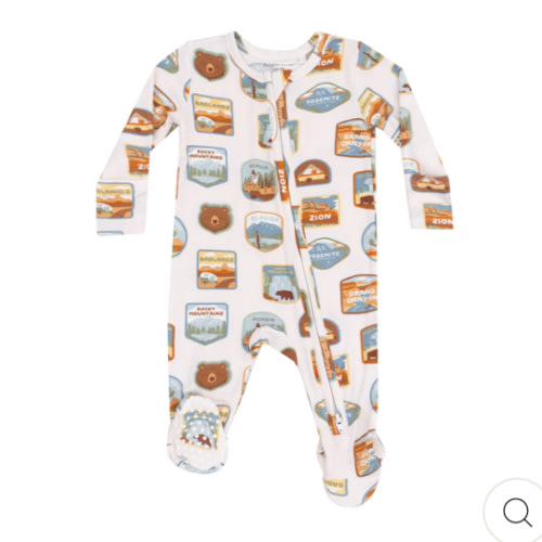 2 Way Zipper Footie - National Park Patches – Angel Dear