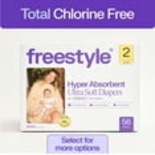 Freestyle Hyper Absorbent Ultra Soft Baby Diapers, Size 2, 56 Count (Select for More)