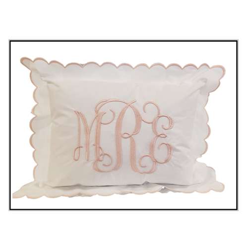 Personalized Scalloped Edge Sham Pillow and Insert