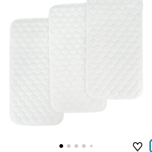 BlueSnail Quilted Thicker Waterproof Changing Pad Liners,3 Count(Snow White 13” x 27”)