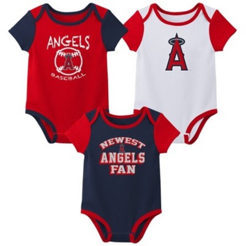 MLB Los Angeles Angels Infant Boys' 3pk Bodysuit - 3-6M