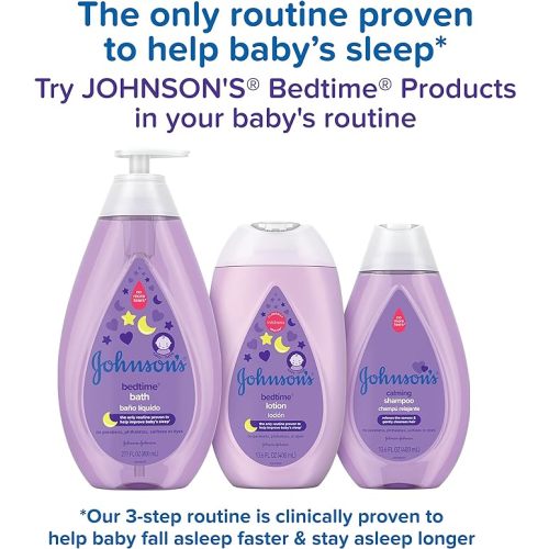 Johnson's Sleepy Time Bedtime Baby Gift Set with Relaxing NaturalCalm Aromas, Bedtime Baby Bath Shampoo, Wash & Lotion Essentials, Hypoallergenic & Paraben-Free, 4 Items