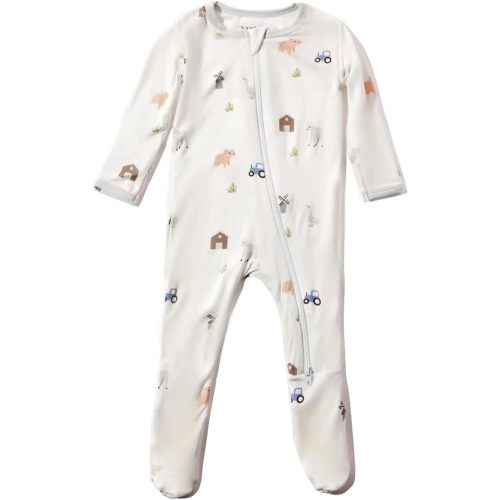 Bamboo Little Soft Baby Footie Pajamas, Baby Clothes, Newborn Sleepers, 95% Viscose and 5% Spandex, 0-24 Months