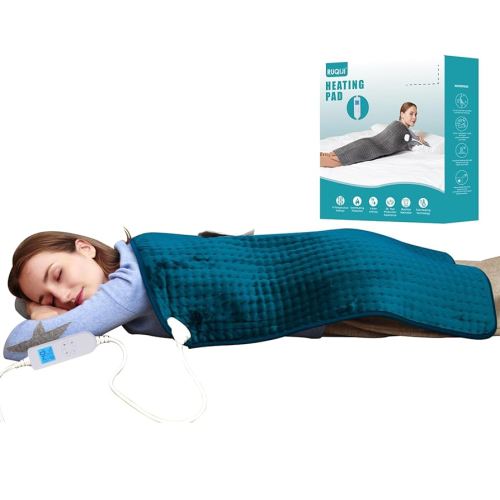 Ruqiji 17''x33'' XXXL King Size Heating Pad with 10 Temperature Settings, Pain Relief for Back/Neck/Shoulders/Menstrual Pain/Leg Cramp Christmas Gifts for Women Men Mom Dad(Dark Teal)