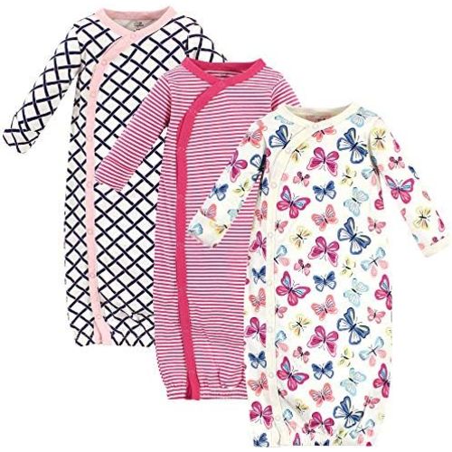 Touched by Nature Baby Girls' Organic Cotton Kimono Gowns