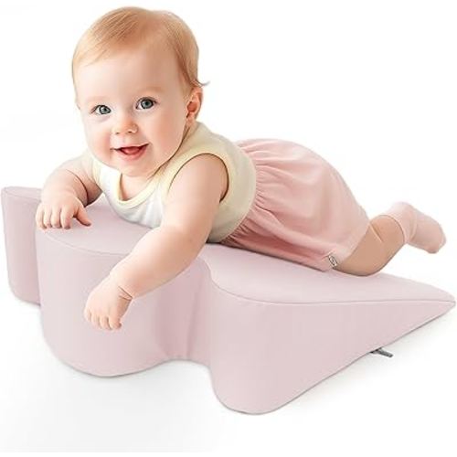 EKEPE Nursing Reflux Prop for Baby Gas, Colic Relief & Burp, Tummy Time Mat for Feeding, Neck, Shoulder and Body Support, Activity Support for Newborns and Infant 0-12 Months - Pink