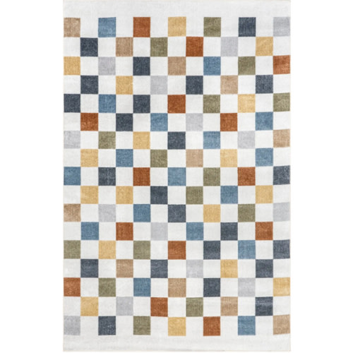 Carina Colorful Checkered Washable Rug | Multicolor – Rugs USA