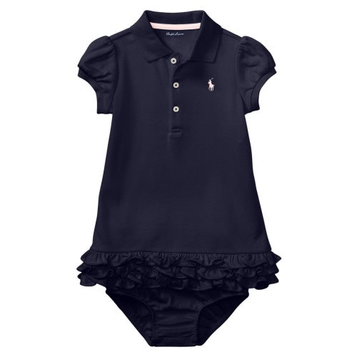 'Cupcake' Ruffle Hem Polo Dress & Bloomers