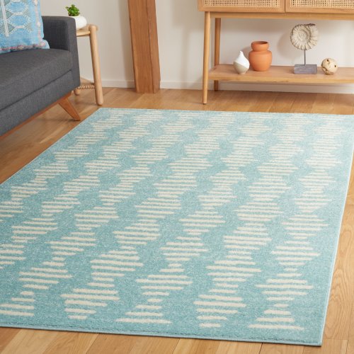 SAFAVIEH Tulum Lilana Moroccan Boho Rug - 5'5" x 7'7" - Turquoise/Ivory - Rectangle