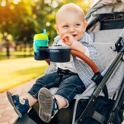 liuliuby Universal Stroller Snack Tray Attachment | Stroller Cup Holder Attachment Universal Snack Tray for Stroller Tray Attachment | Clip On Baby Stroller Accessories for Joggers, Umbrella & Wagons