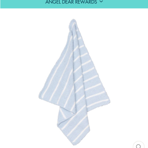 Chenille Blanket - Light Blue & Ivory Stripe – Angel Dear