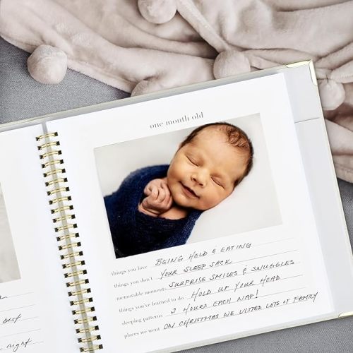 Keepsake Baby Memory Book for Boys and Girls – Timeless First 5 Year Baby Book – Neutral Journal Scrapbook or Photo Album - Record a Milestone for Every Event from Birth to Age 5