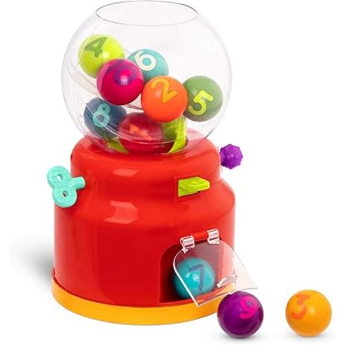Battat – Bubble Dispenser For Kids – Mini Vending Machine Toy – 10 Colorful Number Balls – Numbers & Colors Gumball Machine - Toddlers – 12 Months + – Numbers & Colours Gumball Machine