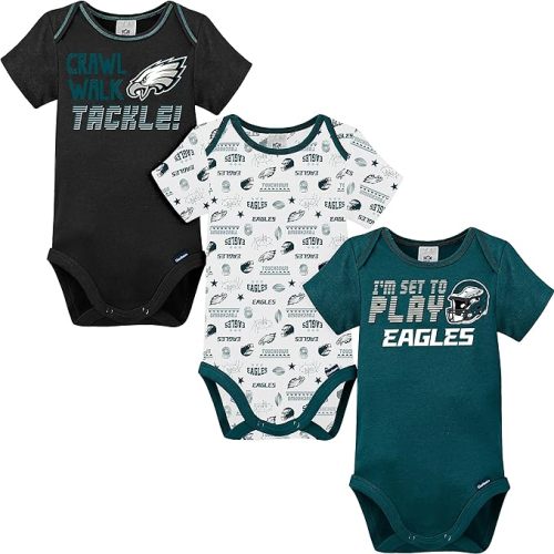 Gerber Baby NFL Team 3 Pack Short Sleeve Onesie Bodysuit