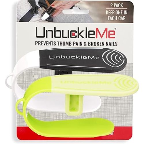 UnbuckleMe Car Seat Buckle Release Tool - Black & Lime Green 2 Pack - Buy one for Each Car or Give One to a Friend