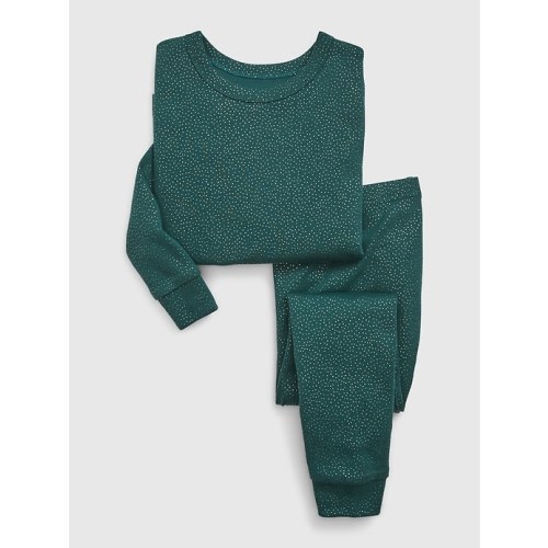 babyGap Organic Cotton Holiday PJ Set - junebug green shine, 18-24 M