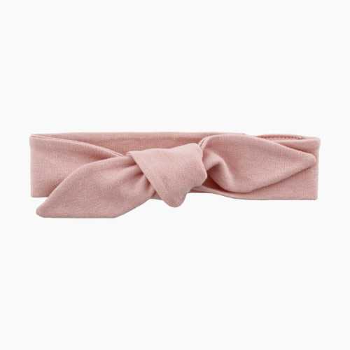 Snugabye Baby Organic Headband with Bow - Misty Rose, 0-12M