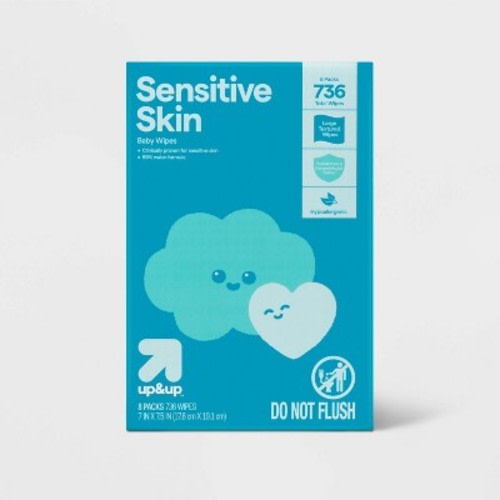 Sensitive Baby Wipes - 8pk/736ct - up&up™