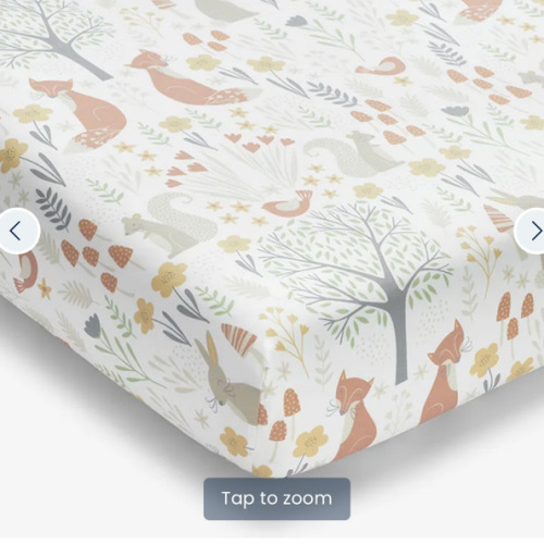 Forest Animals Classic Cool Organic Cotton Percale Fitted Crib Sheet