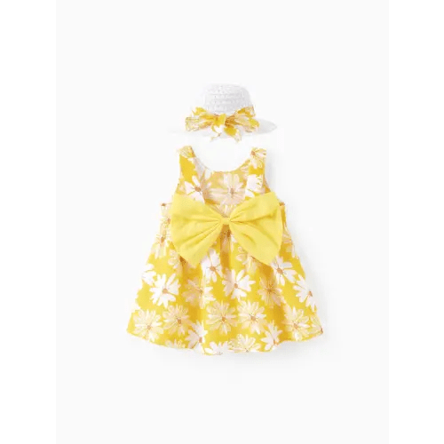 2pcs Baby Girl Little Daisy Bowknot Dress Set Only $12.74 PatPat US Mobile