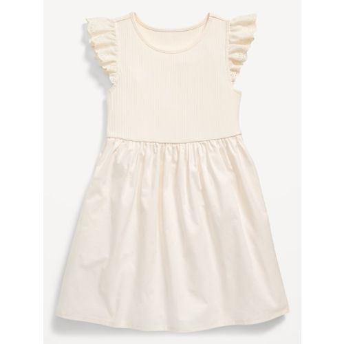 Flutter-Sleeve Fit and Flare Dress for Toddler Girls