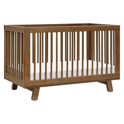 babyletto Hudson 3-in-1 Convertible Baby Crib with Toddler Bed & Daybed Conversion - Strong, Durable & Easy to Assemble - GREENGUARD Gold Certified w/ 4 Adjustable Mattress Heights - Natural Walnut