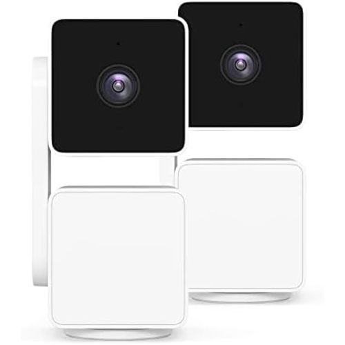 WYZE Cam Pan v3 Indoor/Outdoor IP65-Rated 1080p Pan/Tilt/Zoom Wi-Fi Smart Home Security Camera with Color Night Vision, 2-Way Audio, Compatible with Alexa & Google Assistant, White, 2-Pack