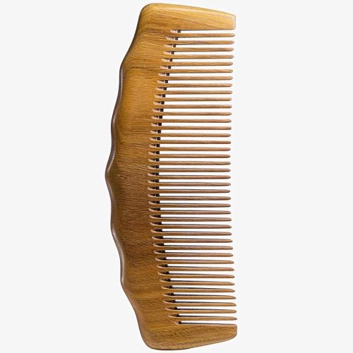 Hair Comb Moreinday Wooden Comb with Fine Tooth Wood Comb Green Sandalwood Comb for Men Women - Long-fine 01
