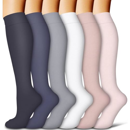 COOLOVER Copper Compression Socks for Women and Men(6 Pairs)-Best Support for Running, Athletic, Travel