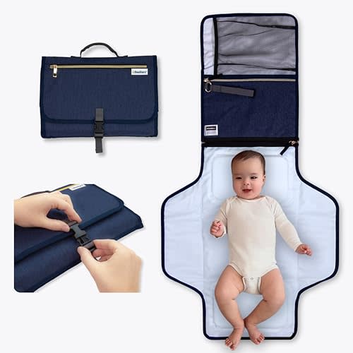 BeeStarz® Portable Baby Changing Pad 2.0 | Multi-Directional Waterproof Travel Station for Infants & Toddlers Up to 3.5 Yrs of Age | Essential - Convenient - Easy to Clean