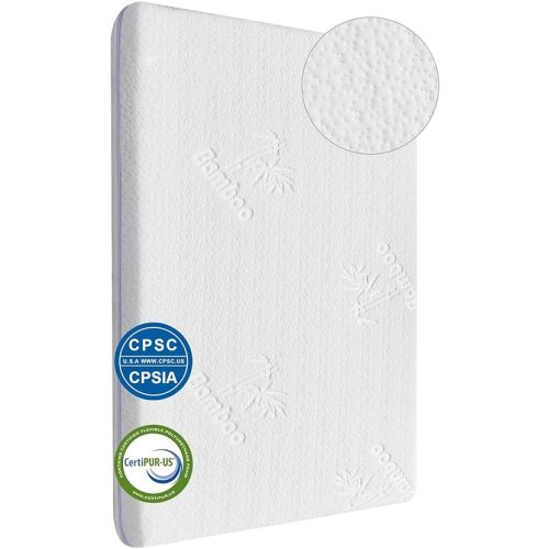 Bassinet Mattress Topper 32x18x1.5Bamboo Fiber and Microfiber Cover,Dual Side Gel Memory Foam Mattress.with ronbei Bassinet Mattress，Ingenuity Foldaway Rocking Bassinet and Dream On Me Poppy Bassinet