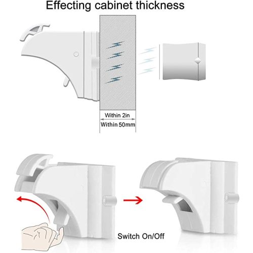 20 Pack Magnetic Cabinet Locks Baby Proofing - Vmaisi Children Proof Cupboard Drawers Latches - Adhesive Easy Installation - Standard - 20.0