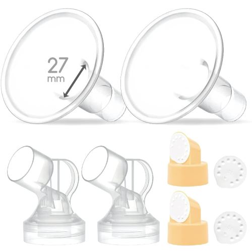 Maymom MyFit Pump Parts 27mm Compatible with Medela Breast Pump Parts Medela Flange Use on Medela Pump in Style Medela Personalfit Connector Detachable Clear