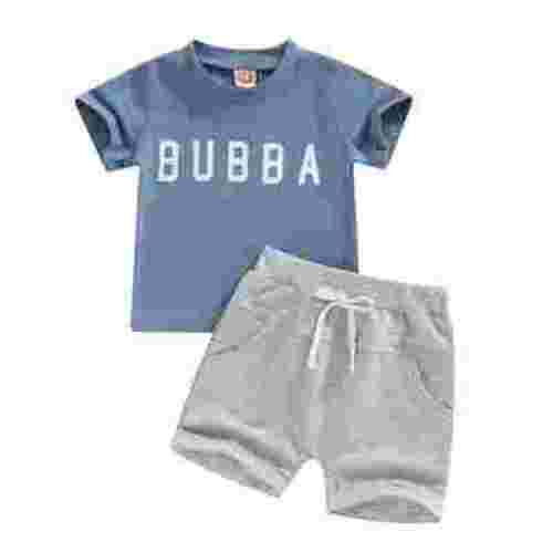MIPREWUY Infant Boys Summer Outfits Letter Print Short Sleeve T-shirt and Stretch Casual Rolled Shorts Set