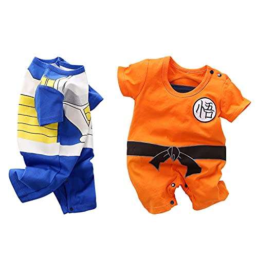 RELABTABY 2 Pack Newborn Baby Boy Girl Romper Infant Anime Onesie Toddler Halloween Cosplay Jumpsuit Outfit Clothes