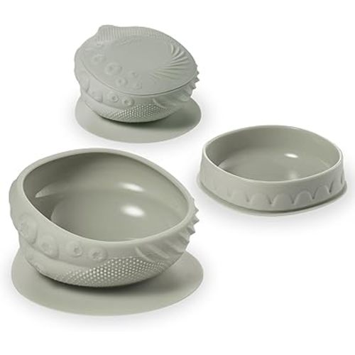 Miniware Sensory Baby Bowl - Sage - Silicone Bowls for baby to Combine Mealtime with Sensory Development - 100% Food Grade Silicone Baby Bowls - BPA Free, Non-Toxic Todddler Bowls