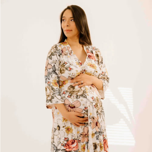 Lila Labor & Postpartum Gown in Vintage Floral