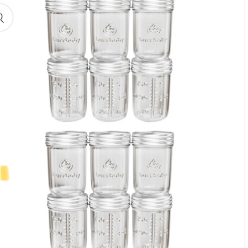 6oz Glass Breast Milk Storage Containers