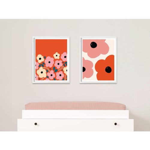Poppy Nursery Print: Custom Name Flower Wall Art