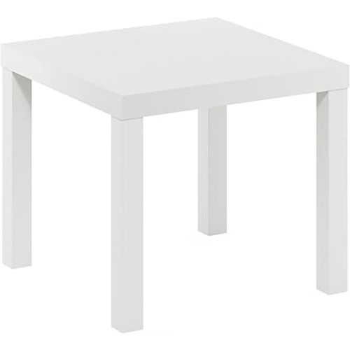 Furinno Classic Square Parsons Side End Table, 1-Pack, White