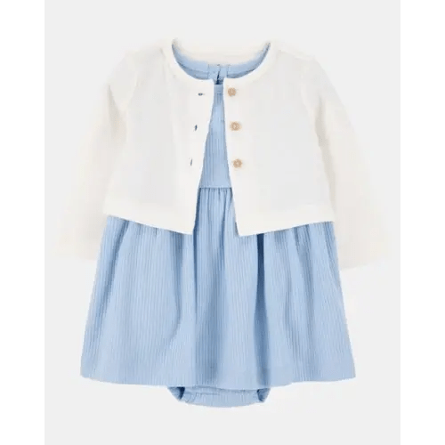Baby 2-Piece Bodysuit Dress & Cardigan Set - Blue | Carter's