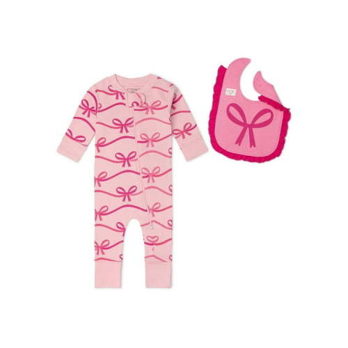Paris Hilton x Monica + Andy Organic Cotton Baby Ruffle One-Piece and Bib Set, Sizes 0/3 Months-18 Months
