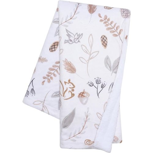 Lambs & Ivy Treetop Fox Woodland/Forest Minky/Faux Shearling Fleece Baby Blanket
