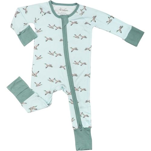 LollyBanks Baby Pajamas, Long Sleeve Baby Romper with 2-Way Zipper, 95% Viscose from Bamboo and 5% Spandex, Infant Sleepers