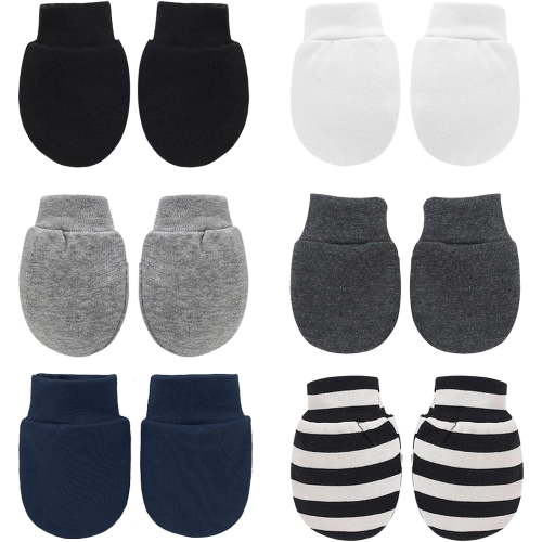 Newborn Baby Cotton Mittens Infant Toddler Gloves No Scratch Mittens Breathable Gloves for 0-6 Months Baby Boys Girls