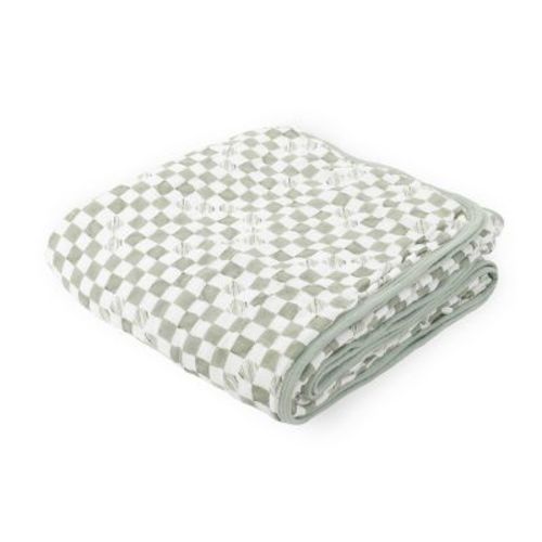 Little Unicorn Crib Organic Original Cotton Muslin Quilt - Green Checker