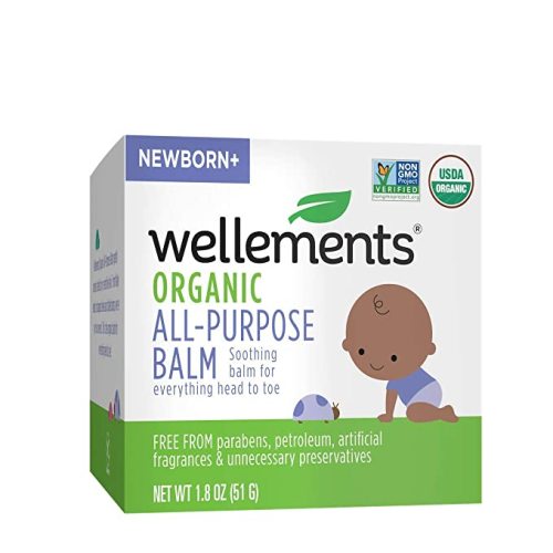 Wellements Organic All Purpose Balm, 1.8 Fl Oz, Soothing Head to Toe Ointment for Chafed & Sensitive Skin, Moisturizer for Baby & Kids, Great for Infant & Toddler Dry Skin, No Artificial Fragrances.